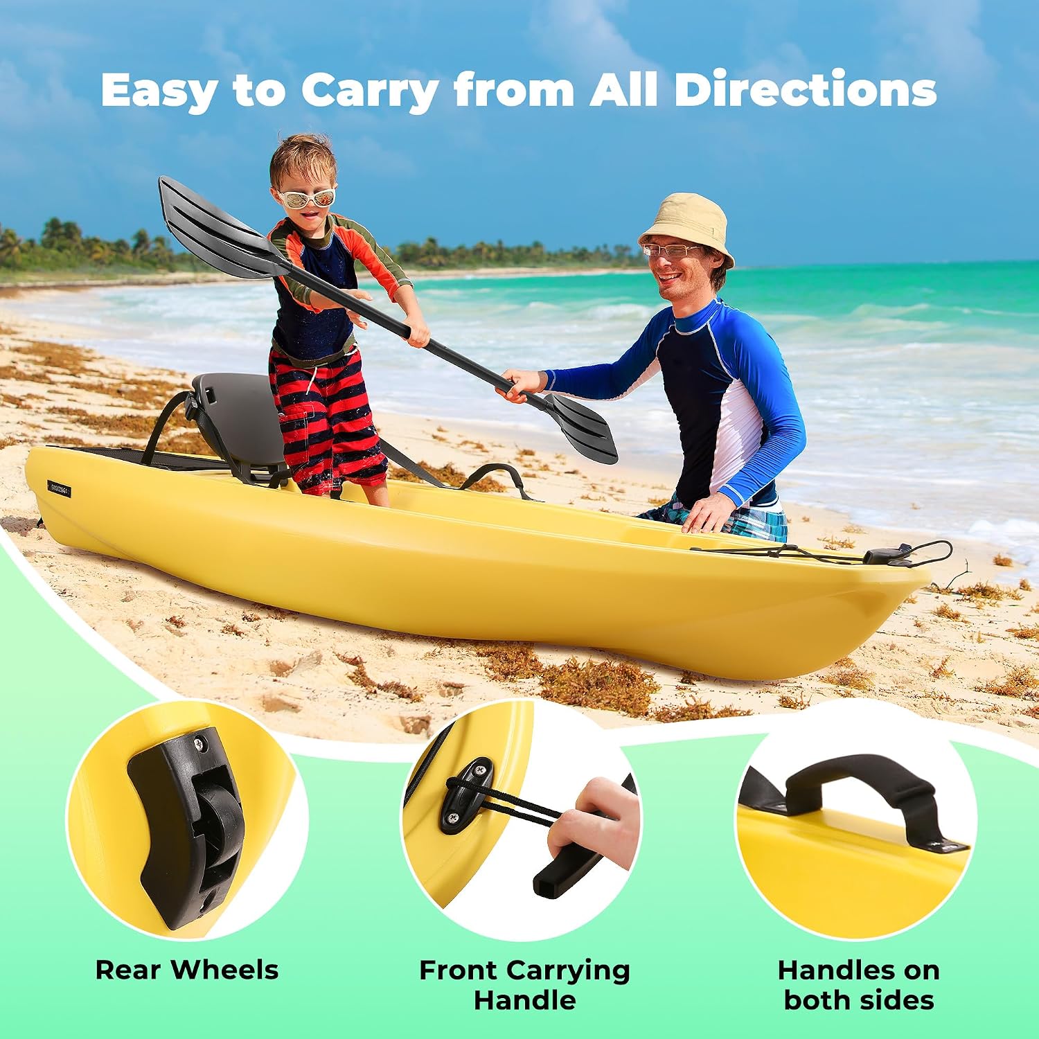 Kayak with Paddle 6.5 FT Recre - Fishing Boat Paddle ulasan dan harga